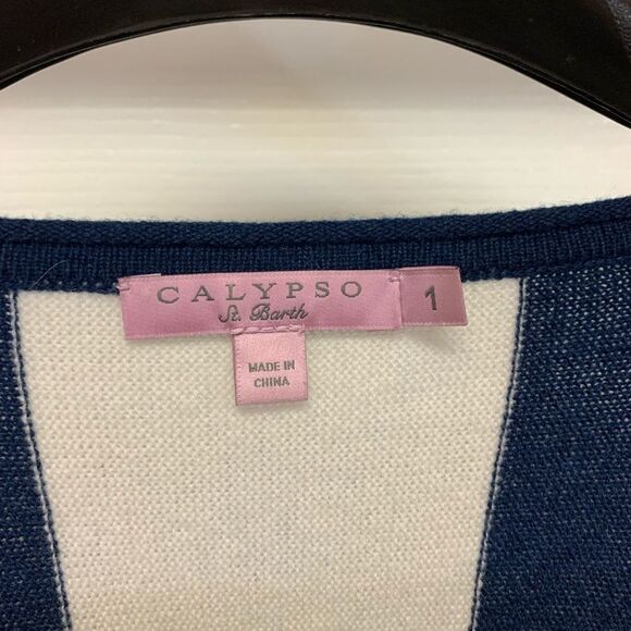 Calypso St. Barth Cashmere Striped Tassel Tunic Sweater sz 1X - Picture 3 of 5